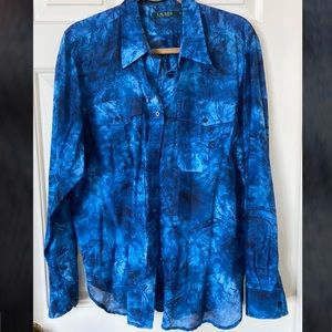 Lauren Button-Down Long Sleeve Blue Shirt